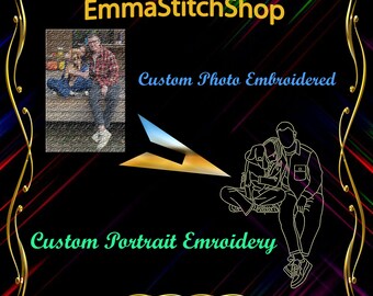 Custom Embroidery Portrait Embroidery Photo Embroidered Sweatshirt Embroidery Custon Portrait Embroidery for TShirt Custom Embroidery Design