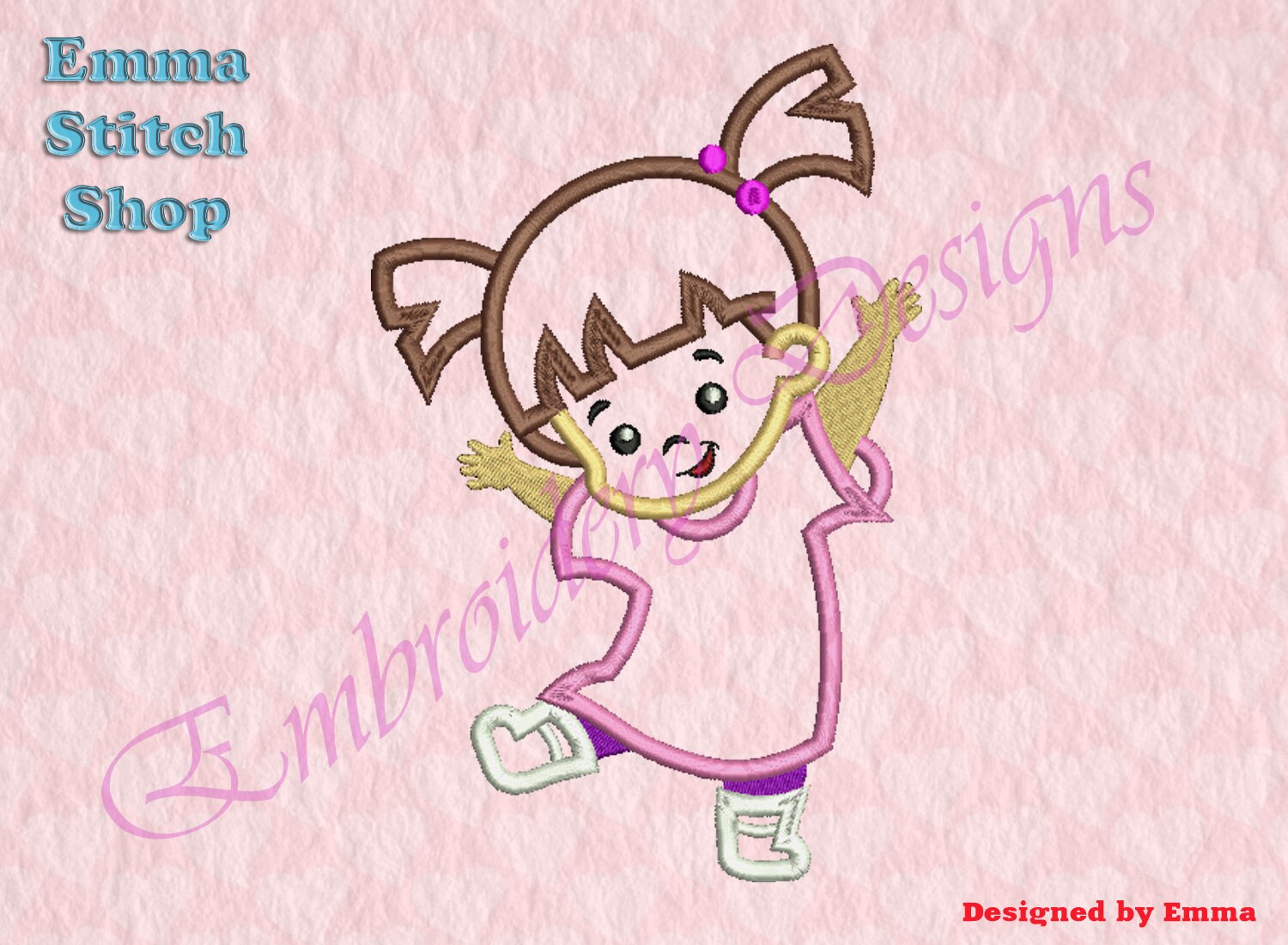 Little Girl Applique Embroidery Designs Cool Girl Embroidery Etsy