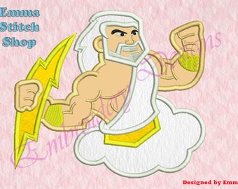 Wzory do haftu maszynowego „Zeus God”, wzory do haftu „Zeus”, plik do pobrania w wersji cyfrowej, 8 formatów w 4 rozmiarach