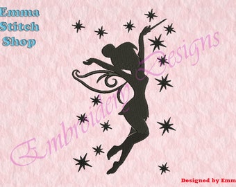 Fairy Embroidery Designs, Fairy  fill Machine Embroidery Designs, Digital file, 8 formats in 4 sizes