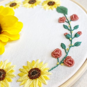 Personalized Wedding Hand Embroidery Gift With Sunflowers image 5