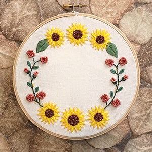 Personalized Wedding Hand Embroidery Gift With Sunflowers image 7