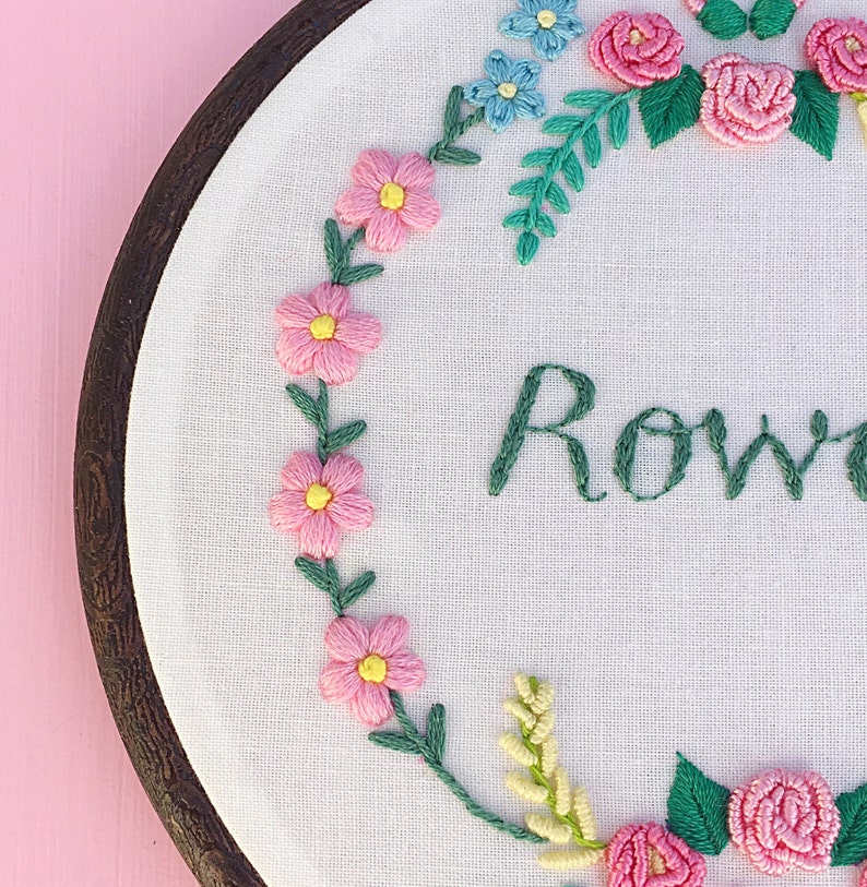 Custom Baby Girl Embroidery Name Hoop Embroidery Birth Etsy