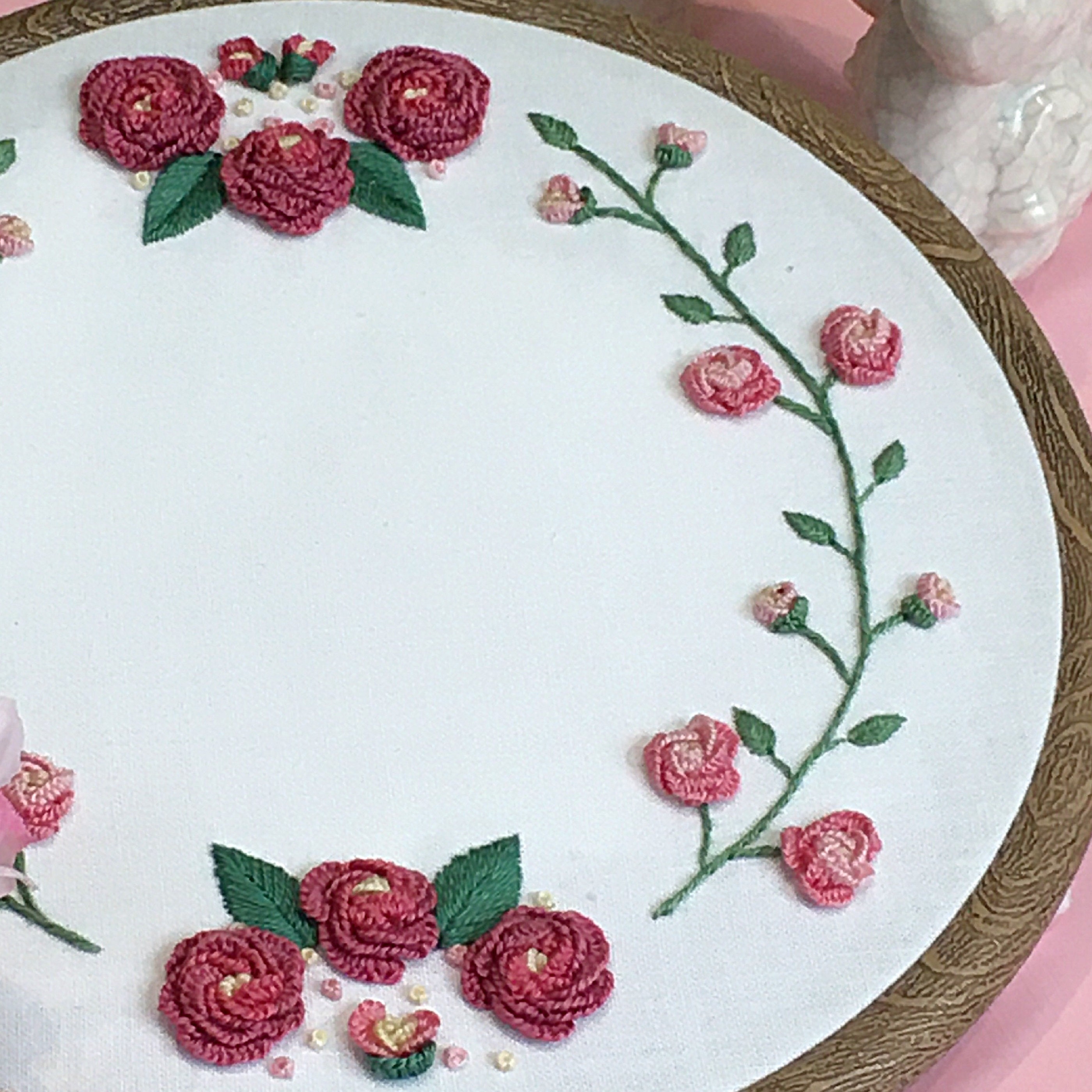 Custom Embroidered Baby Girl Birth Hand Embroidery Roses Etsy