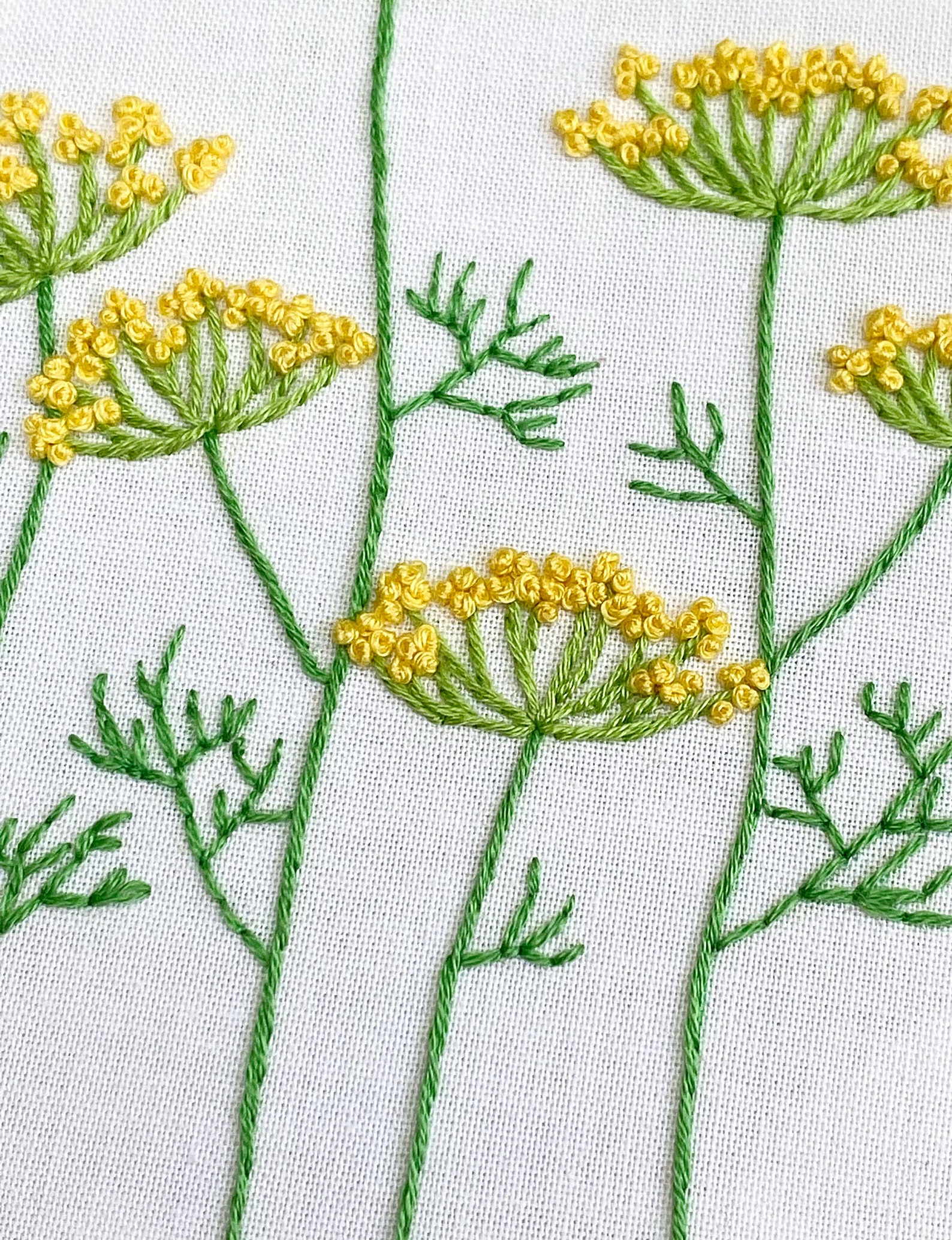 Beginner Embroidery Kit Dill Flower Embroidery Hoop Etsy