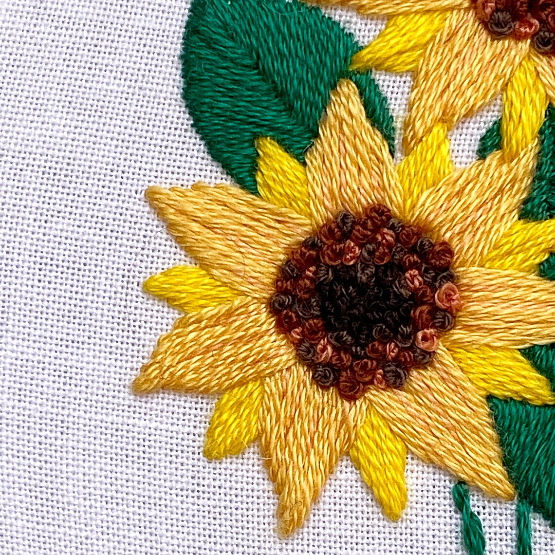 Hand Embroidery Sunflowers Hoop Art Flowers Embroidery Art Etsy