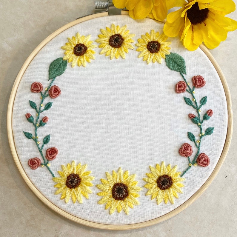 Personalized Wedding Hand Embroidery Gift With Sunflowers image 9