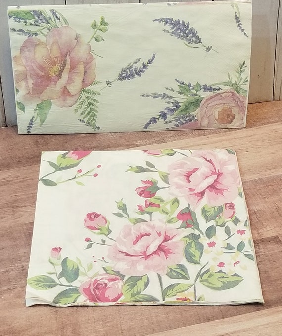 4 x Single Paper Napkins mix Flowers Butterfly for Decoupage and Crafting 118
