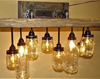 Mason Jar Light Fixture: Rustic Farmhouse Vanity Pendant
