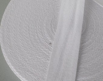 White Cotton Herringbone Webbing Tape