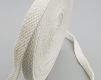 12.5mm Wide Soft White Cotton Tape