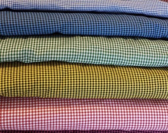 3mm Gingham Polycotton 35/65% Fabric- Multi-Size
