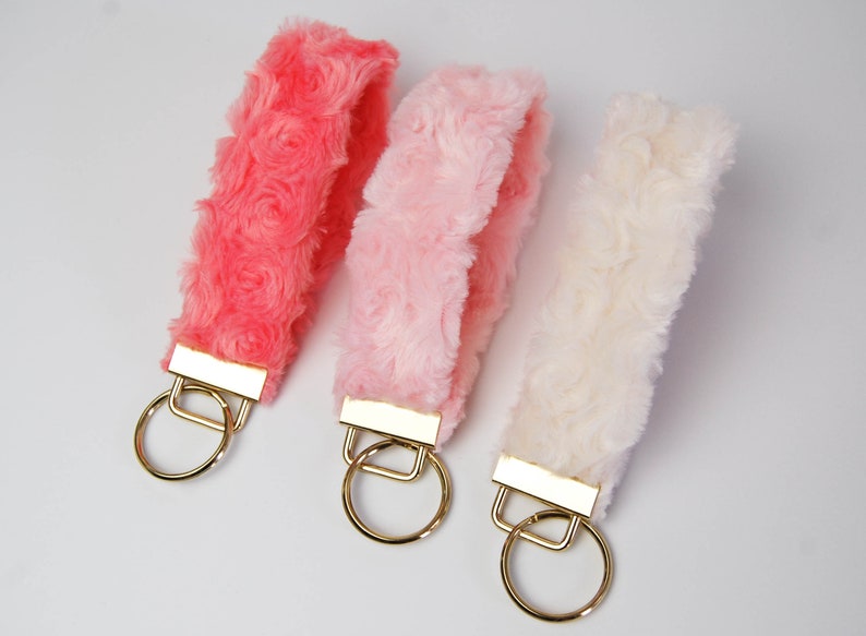 Faux Fur Keychain Keyfob Bridesmaid Teacher Gift Soft and Fuzzy Minky by Home Dry Goods