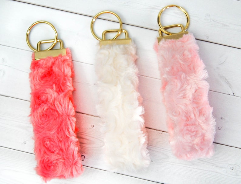 Faux Fur Keychain Keyfob Bridesmaid Teacher Gift Soft and Fuzzy Minky by Home Dry Goods