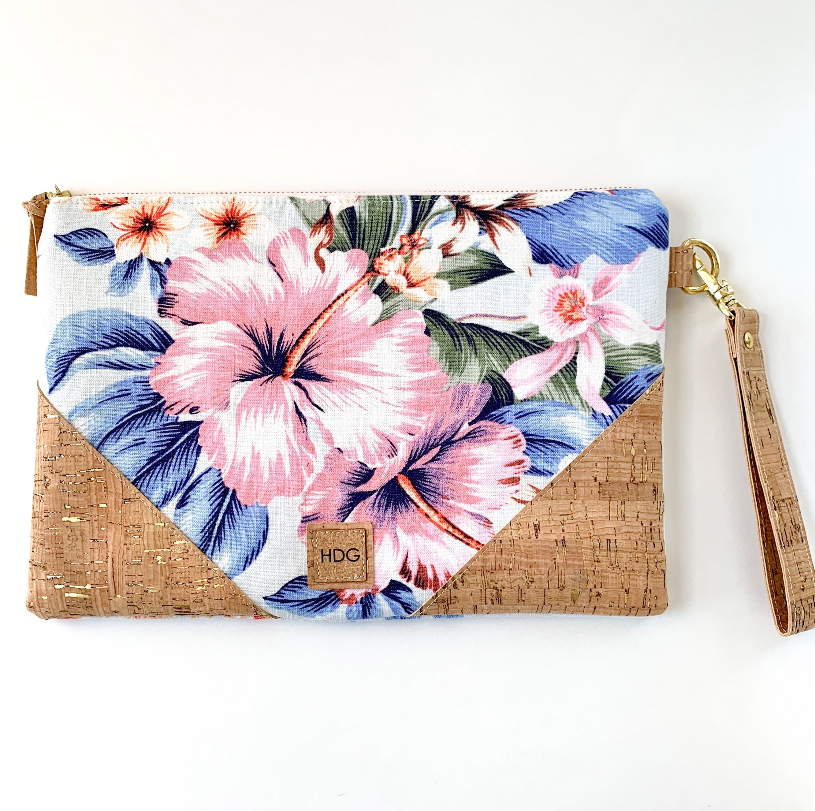 Tropical Cork Wristlet Clutch Pouch Purse Handbag Hawaiian Etsy