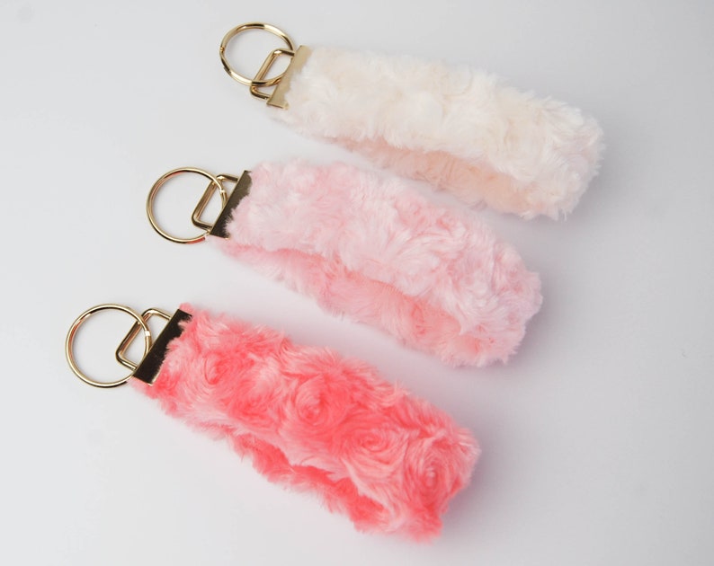 Faux Fur Keychain Keyfob Bridesmaid Teacher Gift Soft and Fuzzy Minky by Home Dry Goods