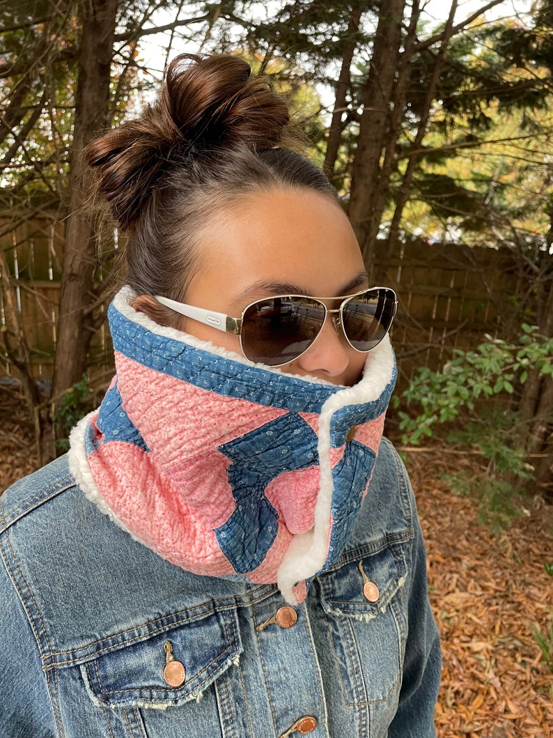 Vintage Bowtie Quilt Neck Scarf Neck Warmer Gator Winter Etsy