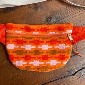 Upcycled Vintage Towel Hip Pack, Fanny Pack, Bum Bag, Crossbody Bag, Purse, Pouch, slim profile for phone, credit cards,