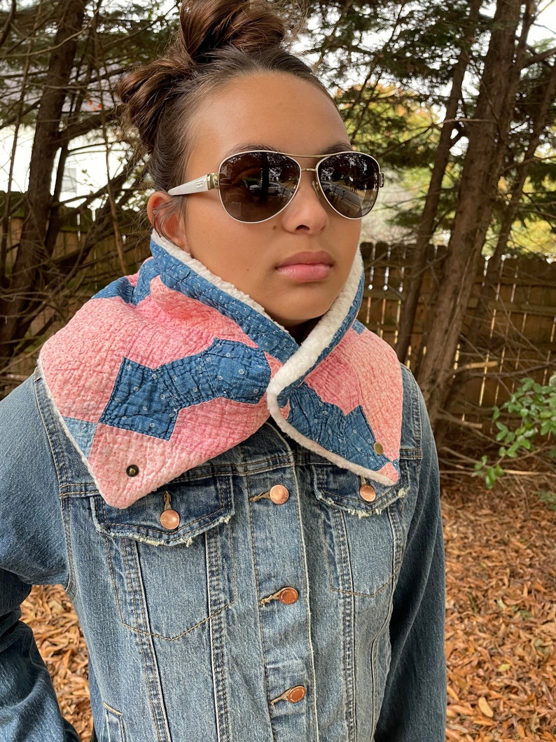 Vintage Bowtie Quilt Neck Scarf Neck Warmer Gator Winter Etsy