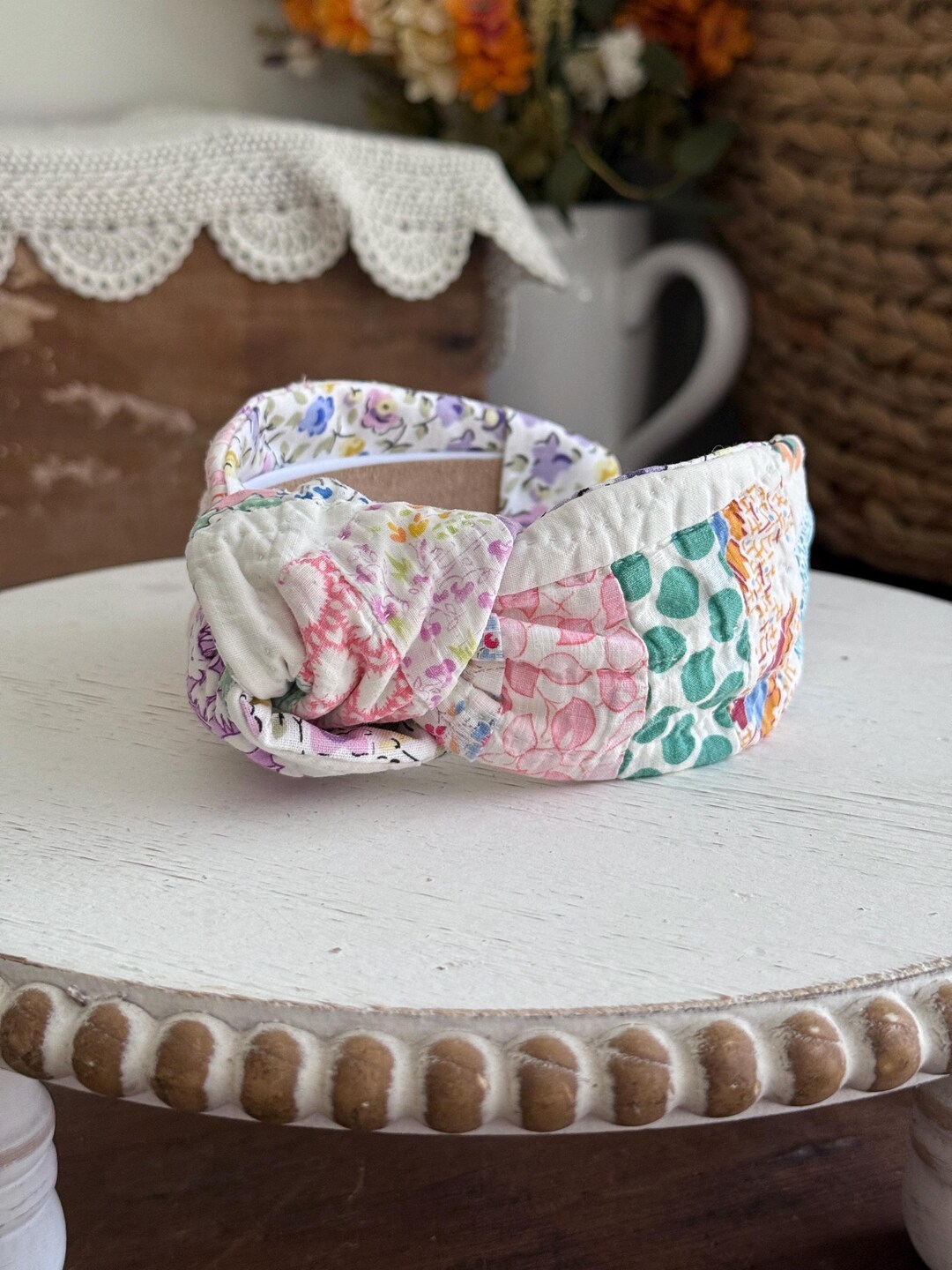 Top Knot Headband, Repurposed Vintage Quilt, Women's #33 - Etsy