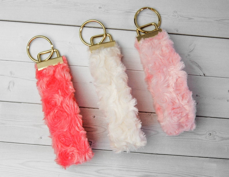 Faux Fur Keychain Keyfob Bridesmaid Teacher Gift Soft and Fuzzy Minky by Home Dry Goods