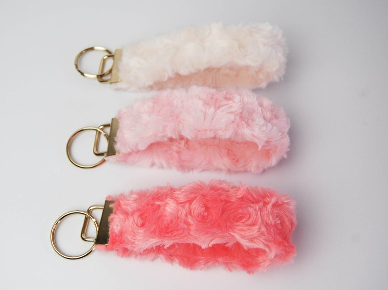 Faux Fur Keychain Keyfob Bridesmaid Teacher Gift Soft and Fuzzy Minky by Home Dry Goods