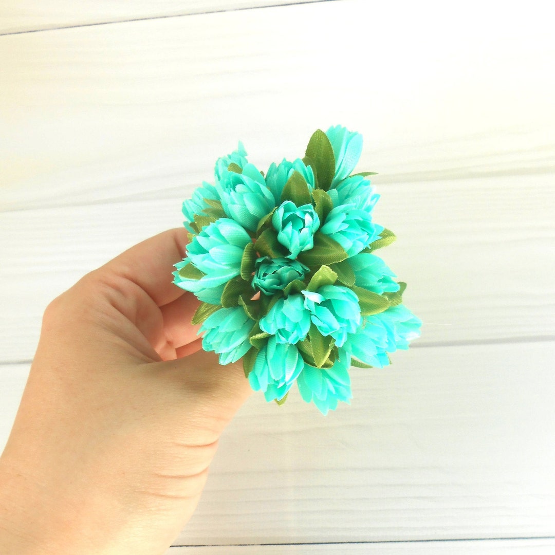 Mint Green Faux Flowers Artificial Flowers Small Fake Dollhouse Flowers
