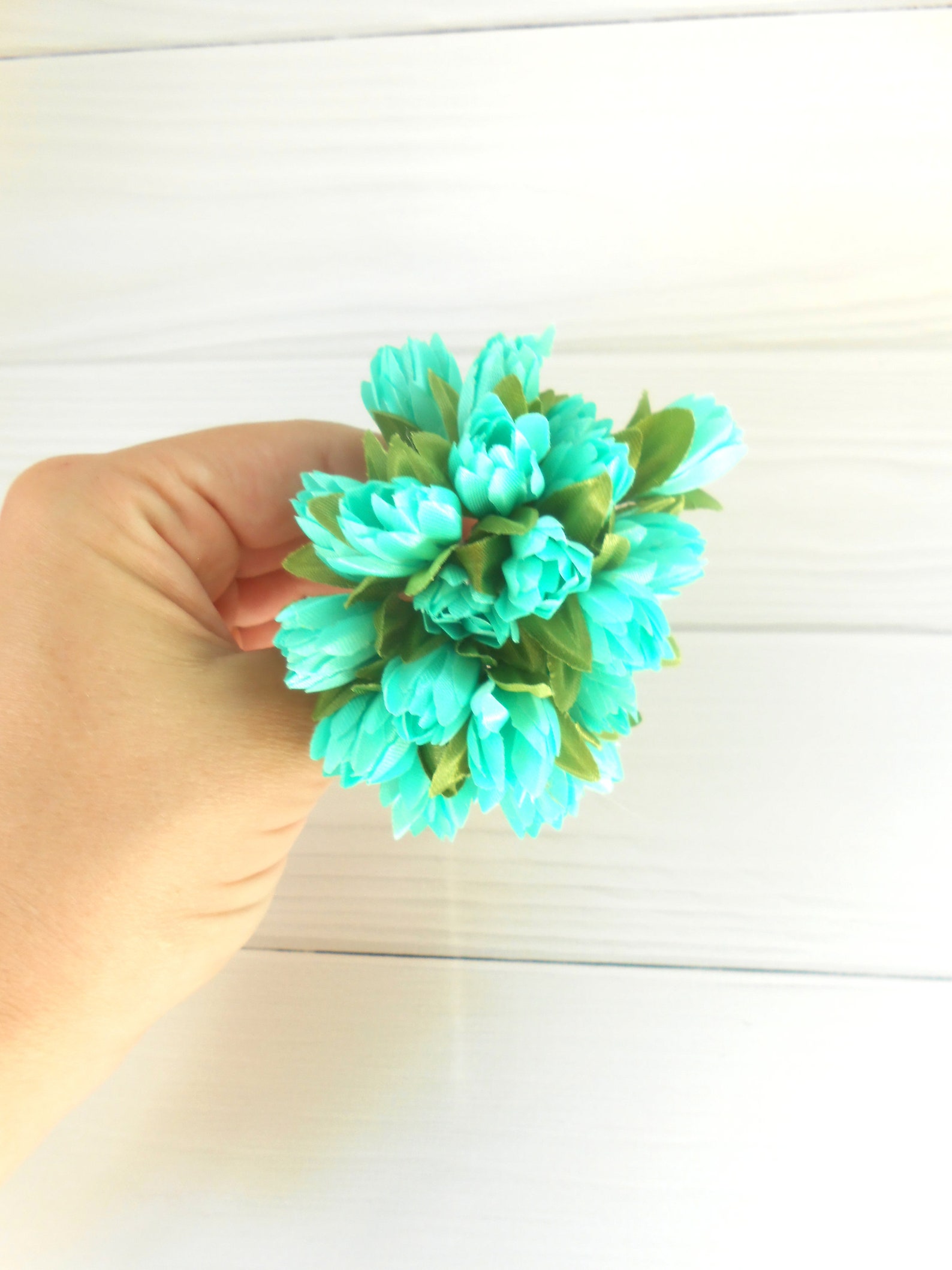 Mint Green Faux Flowers Artificial Flowers Small Fake Dollhouse Flowers