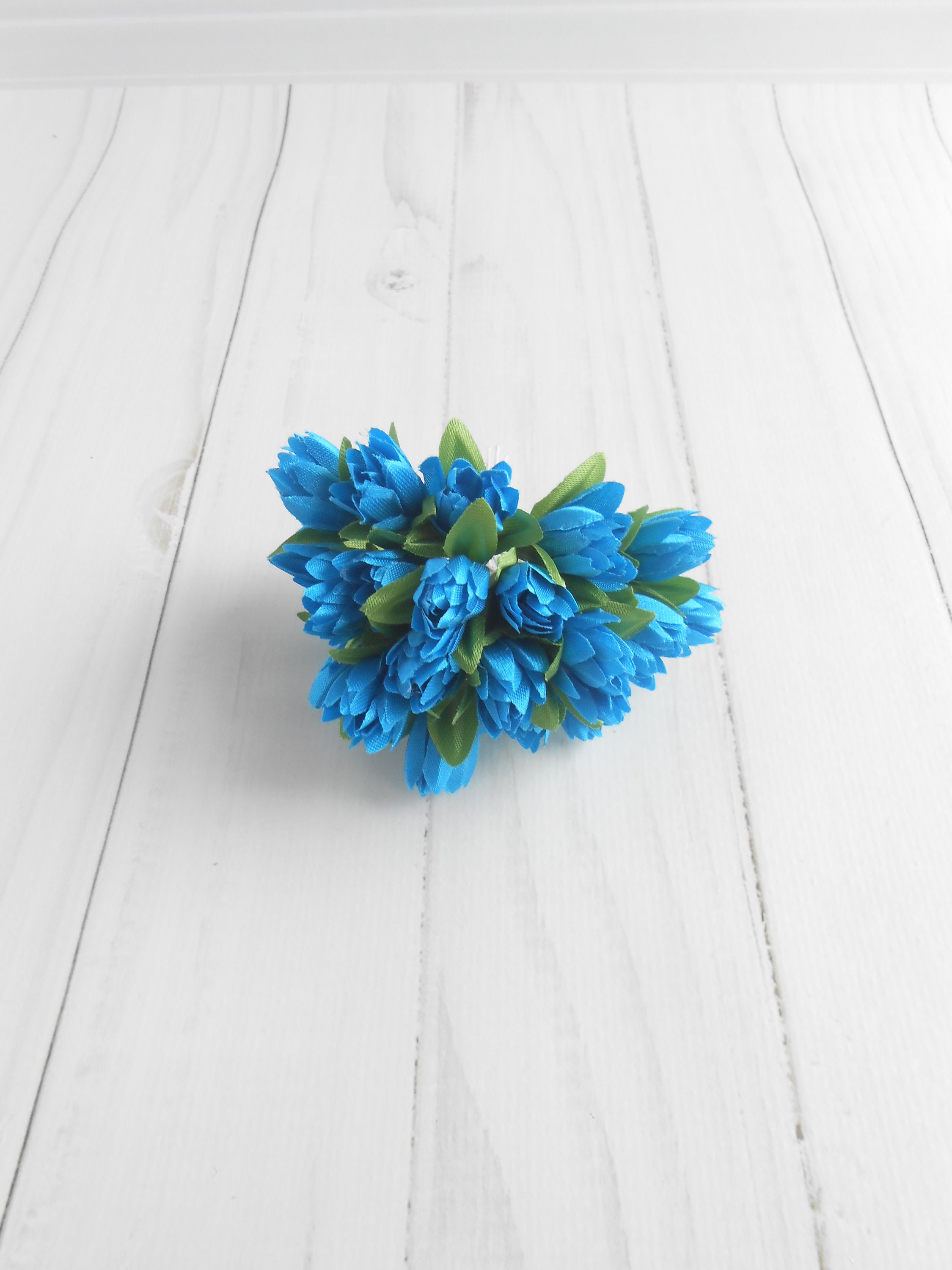Turquoise Artificial Flowers for DIY Headbands Faux Flowers Etsy
