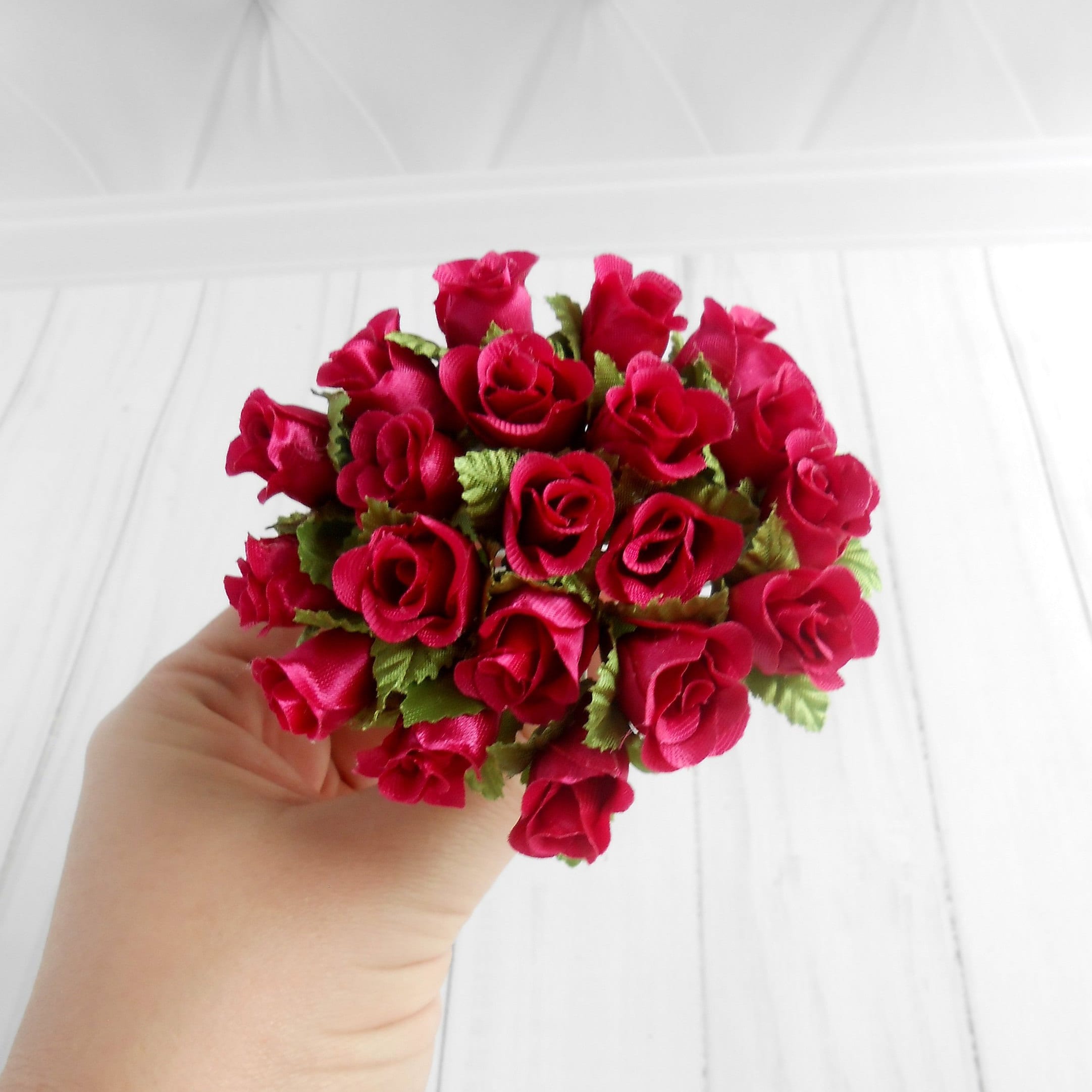 Hot Pink Artificial Flowers Millinery Faux Small Roses Flower Etsy