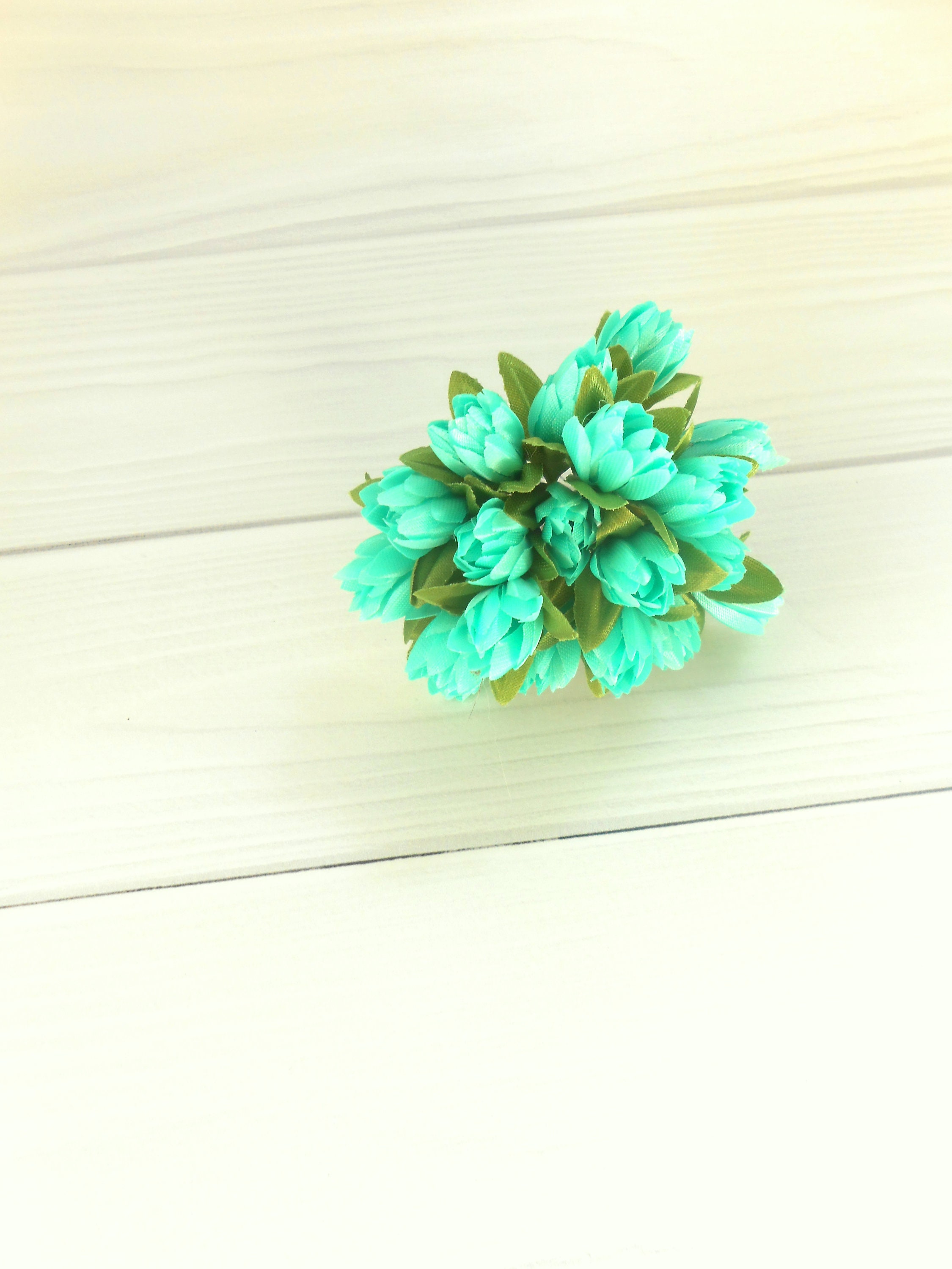 Mint Green Faux Flowers Artificial Flowers Small Fake Dollhouse Flowers