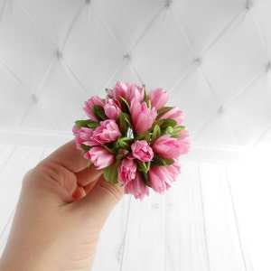 Artificial Flowers Peach Set 20 Mini Silk Roses Millinery Faux Etsy