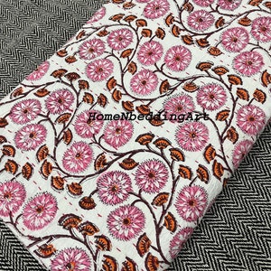 New Indian Hand Block Print 100% Cotton Kantha Quilt Hand Made Reversible Kantha Quilt King Size Kantha Bed Cover  Blanket
