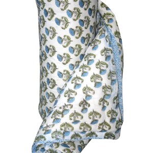 Hand Block Print Quilt Indian Quilt  Handmade Jaipur Razai Floral King Size Reversible Quilt Natural Cotton Quilts