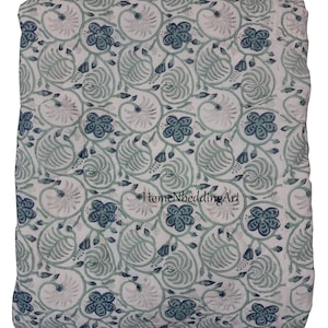 Edredón hecho a mano, edredón floral, edredón indio Jaipuri Razai con estampado de bloques a mano, edredón de algodón, edredones de invierno, colcha tamaño king Jaipuri Razai