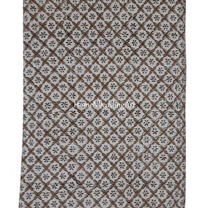 Handblock Print Kantha Quilt: Bohemian King Size Cotton Bedspread