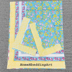 Jaipuri Floral Print Cotton Bedsheet with Pillow Covers