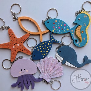 Llaveros Animales Marinos Pintados a Mano - Llaveros Verano
