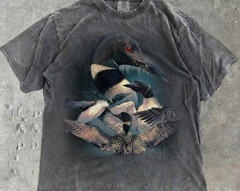 Stupid Canadian Wolf Bird Common Loon Retro Comfort Colors Shirt Wild Free, Funny Ice Hockey Fan Jersey Gifts For Boys Men Women
