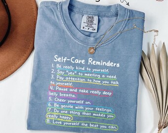 Self-Care Reminder Shirt Funny Galentine Day Girls Women & Her, Single Life Anti-Love, Cute Anti-Valentines Day Gifts Comfort Colors T-Shirt