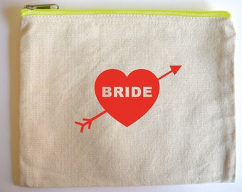 Bride make up bag - personalised bridal party. Bridesmaid gift, proposal