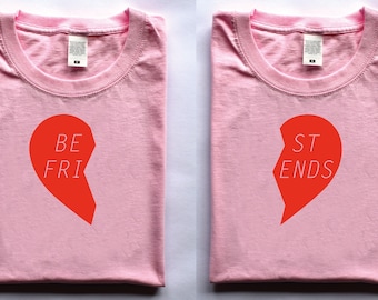 90s inspired best friend heart T-shirt’s - matching, BFF, bestie gift, friends forever