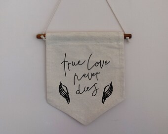 True love never dies - halloween banner, gothic wedding