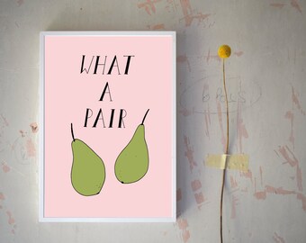 Pear fruit print -  engagement, friendship