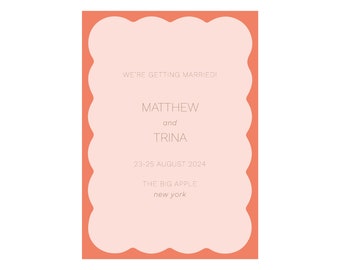 Colourful Shell Shaped Wedding Save The Date ~ Printable Graphic Wedding ~ Editable Modern Digital Download Invite Template [id:21254653]