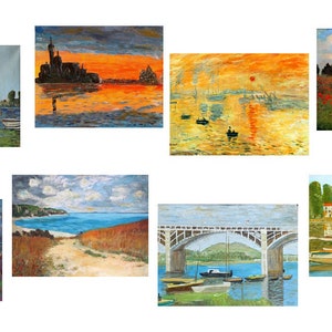 ArtPack Poster-Serie  Motive nach Claude Monet - 8 Mini-Poster im Format DIN A 4, Größe 21 x 30 cm, Karton 300g/qm