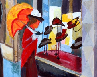 Runkersraith - The Hat Shop - Homage to August Macke - DigiArt print based on a work by Runkersraith - 30 x 40 cm