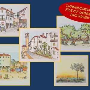 Digital art for immediate download - files of Works of Alfred Reisinger in 300 dpi for cards, posters, fabric, acrylic and more.