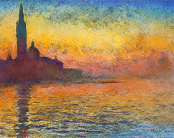 After Claude Monet - Evening Mood in Venice - DigiArt print based on a work by Runkersraith - 30 x 40 cm