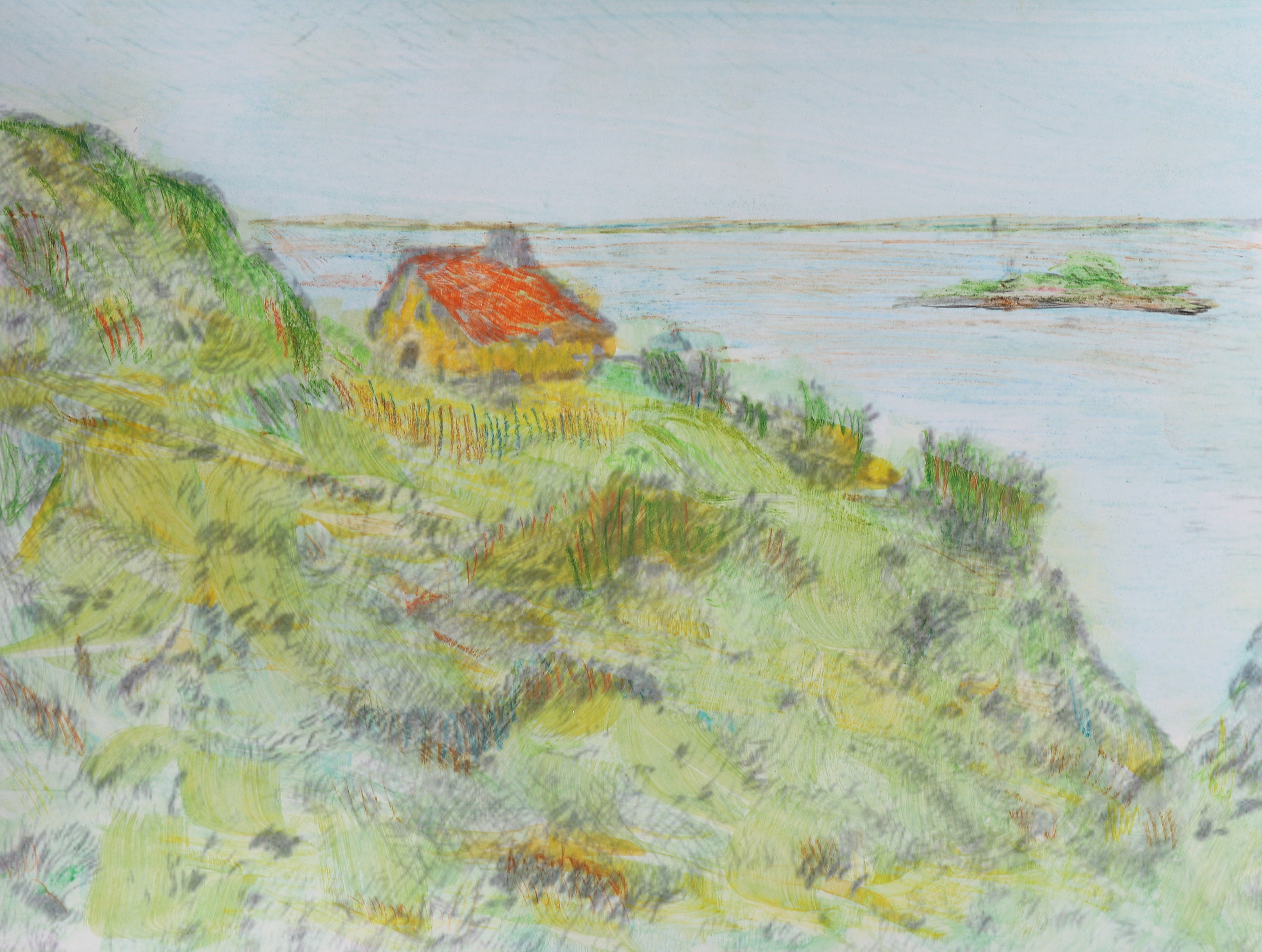 After Claude Monet - La Cabane des Douaniers a Pourville - 1882 - hand-colored 21 x 30 cm